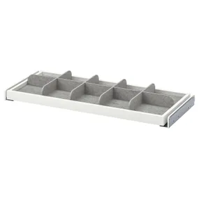 IKEA KOMPLEMENT КОМПЛЕМЕНТ, висувна полиця з роздільником, білий / світло-сірий, 75x35 см 093.320.57 фото
