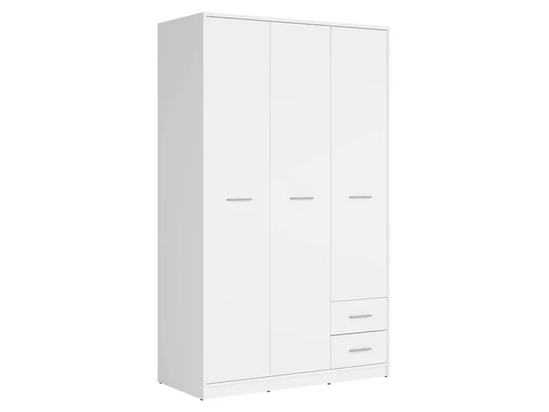 BRW Шкаф трехдверный Nepo Plus 118 см с ящиками белый, белый SZF3D2S-BI фото №1