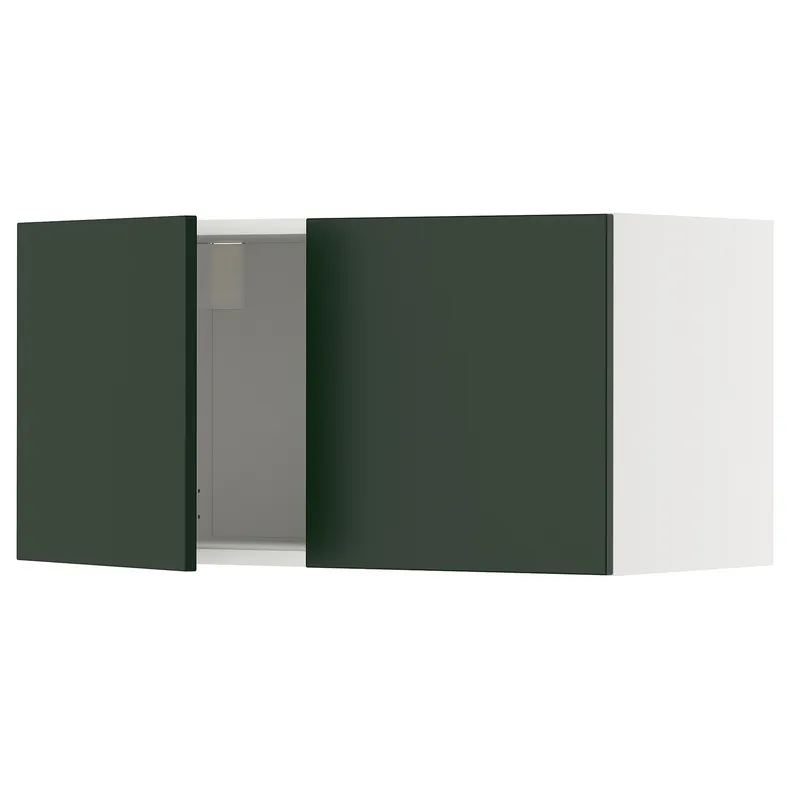IKEA METOD МЕТОД, шафа навісна із 2 дверцятами, білий / Хавсторп темно-зелений, 80x40 см 695.569.97 фото №1