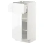 IKEA METOD МЕТОД / MAXIMERA МАКСИМЕРА, напольный шкаф с ящиком / дверцей, белый / Воксторп глянцевый / белый, 40x37 см 894.579.01 фото