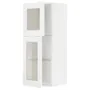 IKEA METOD МЕТОД, настінна шафа, полиці / 2 склх дверц, білий Енкопінг / білий імітація дерева, 40x100 см 394.734.80 фото