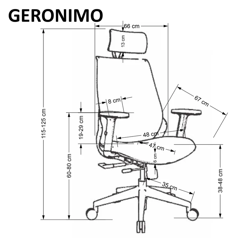 Кресло компьютерное офисное вращающееся HALMAR GERONIMO, черный фото №10