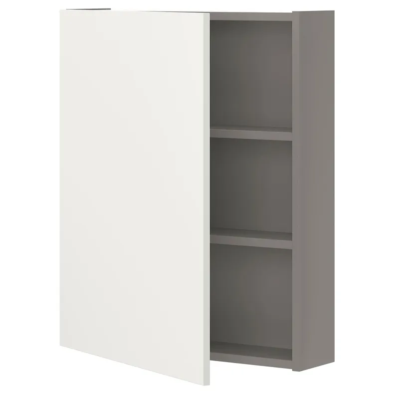 IKEA ENHET ЕНХЕТ, настінн шафа з 2 поличками/дверцят, сірий/білий, 60x17x75 см 693.236.58 фото №1