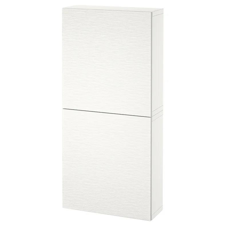 IKEA BESTÅ БЕСТО, шафа навісна із 2 дверцятами, білий / ЛАКСВІКЕН білий, 60x22x128 см 294.219.72 фото №1