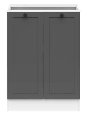 BRW Двухдверный кухонный шкаф Junona Line 60 см графит, белый/графит D2D/60/82_BBL-BI/GF фото