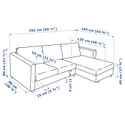 IKEA VIMLE ВИМЛЕ, 3-местный диван, с шезлонгом / Гранн / Бомстад черный 893.066.86 фото thumb №8