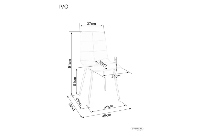 Кухонный стул SIGNAL IVO Velvet, Bluvel 40 - темно-бежевый фото №2