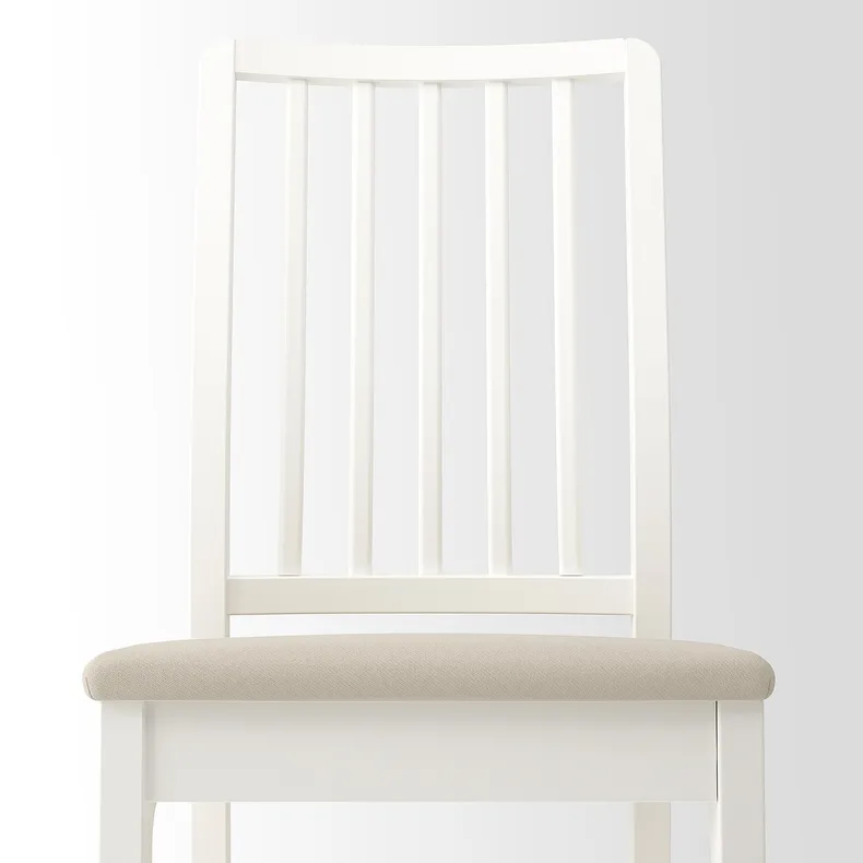 IKEA EKEDALEN ЕКЕДАЛЕН, стілець, білий / ХАКЕБУ бежевий 994.293.85 фото №5