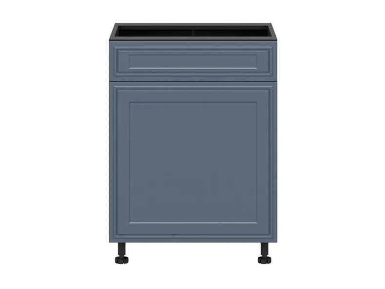 BRW Нижний кухонный шкаф Верди 60 см правый мистик матовый, черный/матовый FL_D1B_60/82_P/B-CA/MIM фото №1