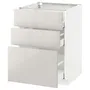 IKEA METOD МЕТОД / MAXIMERA МАКСІМЕРА, підлогова шафа з 3 шухлядами, білий / Ringhult світло-сірий, 60x60 см 991.425.00 фото