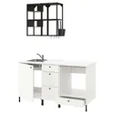 IKEA ENHET ЕНХЕТ, кухня, антрацит / білий, 163x63.5x222 см 093.374.32 фото thumb №1