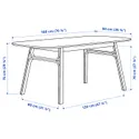 IKEA VOXLÖV ВОКСЛЕВ / ODGER ОДГЕР, стіл+4 стільці, бамбук / антрацит, 180x90 см 493.886.79 фото thumb №3