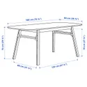 IKEA VOXLÖV ВОКСЛЁВ / ODGER ОДГЕР, стол и 4 стула, бамбук / антрацит, 180x90 см 493.886.79 фото thumb №3