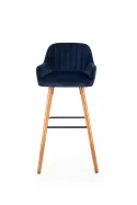 Барный стул HALMAR H93 ножки хокера - орех, обивка - темно-синий фото thumb №7