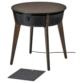 IKEA STARKVIND СТАРКВИНД, стол с воздухоочистителем, дополнительный газовый фильтр, окрашенный шпоном дуба/темно-коричневый 394.442.18 фото