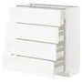 IKEA METOD МЕТОД / MAXIMERA МАКСИМЕРА, напольный шкаф 4 фасада / 4 ящика, белый Энкёпинг / белая имитация дерева, 80x37 см 794.734.16 фото