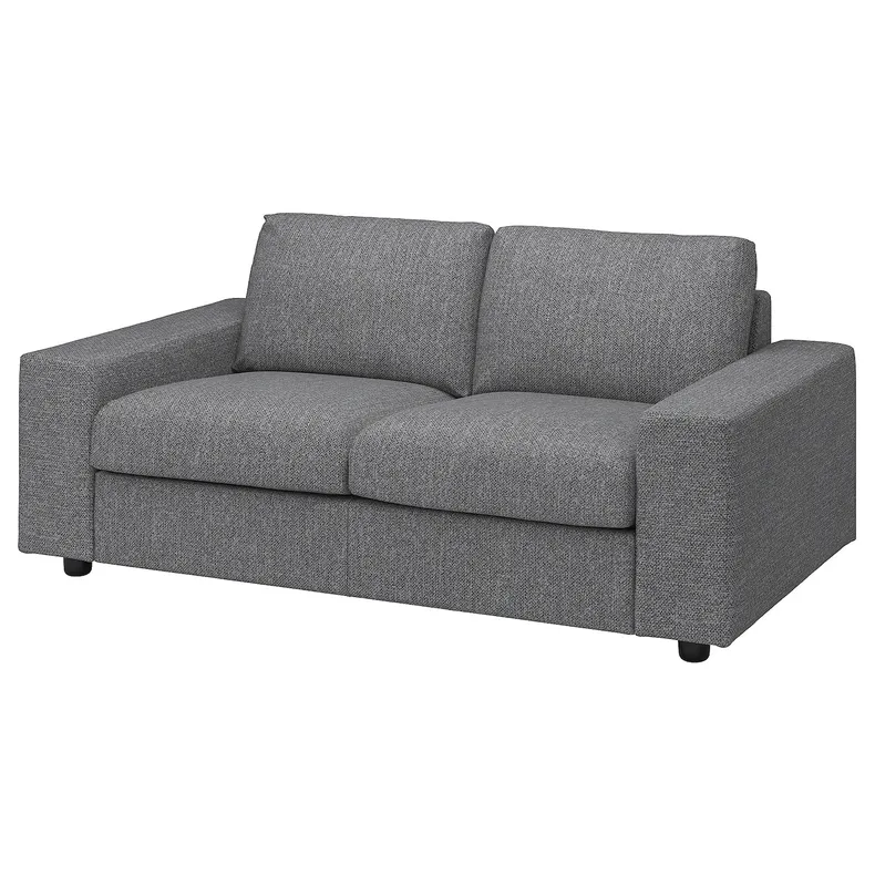 IKEA VIMLE ВІМЛЕ, чохол для 2-місного дивана, з широкими підлокітниками/Lejde сіро-чорний 294.327.96 фото №2