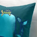 IKEA BLÅVINGAD БЛОВІНГАД, чохол на подушку, дизайн кит/синьо-зелений, 50x50 см 905.340.79 фото thumb №5