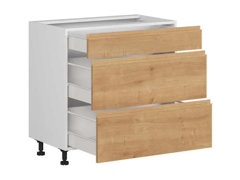 BRW Кухонный базовый шкаф Sole 80 см с выдвижными ящиками дуб арлингтон, альпийский белый/арлингтонский дуб FH_D3S_80/82_2SMB/SMB-BAL/DAANO фото №3
