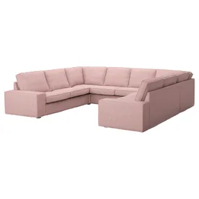 IKEA KIVIK КИВИК, 6-местный п-образный диван, Окрашенный в светло-розовый цвет 195.277.14 фото