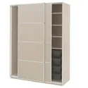 IKEA PAX ПАКС / MEHAMN МЕХАМН, гардероб с раздвижными дверьми, серый беж / 2стр серый беж, 150x66x201 см 295.622.45 фото thumb №1