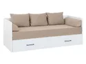 BRW Ліжко розкладне BRW TETRIX 80-160x200 см з ящиком для зберігання, подушками та матрацом, бежевий, білий глянець LOZ/80/160_KPL-BIP/MODONE_9702 фото thumb №1