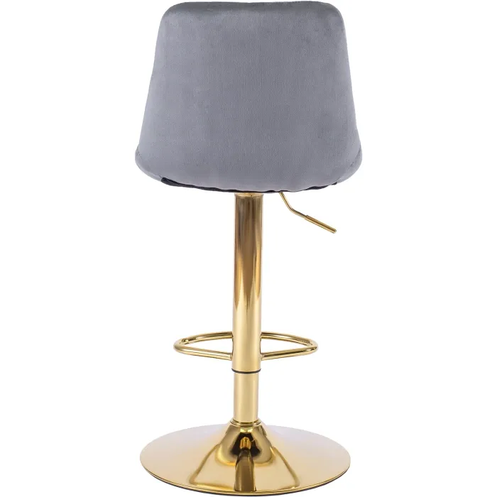 Барный стул бархатный MEBEL ELITE ARCOS Velvet, серый / золотой фото №10