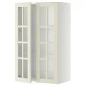 IKEA METOD МЕТОД, настінна шафа, полиці / 2 склх дверц, білий / БУДБІН кремово-білий, 60x100 см 493.949.82 фото thumb №1