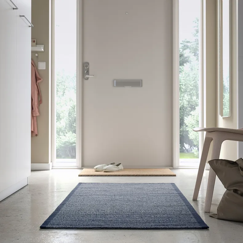IKEA IDROTTSPLATS ІДРОТТСПЛАТС, килим, пласке плетіння, синій, 80x150 см 105.692.61 фото №4