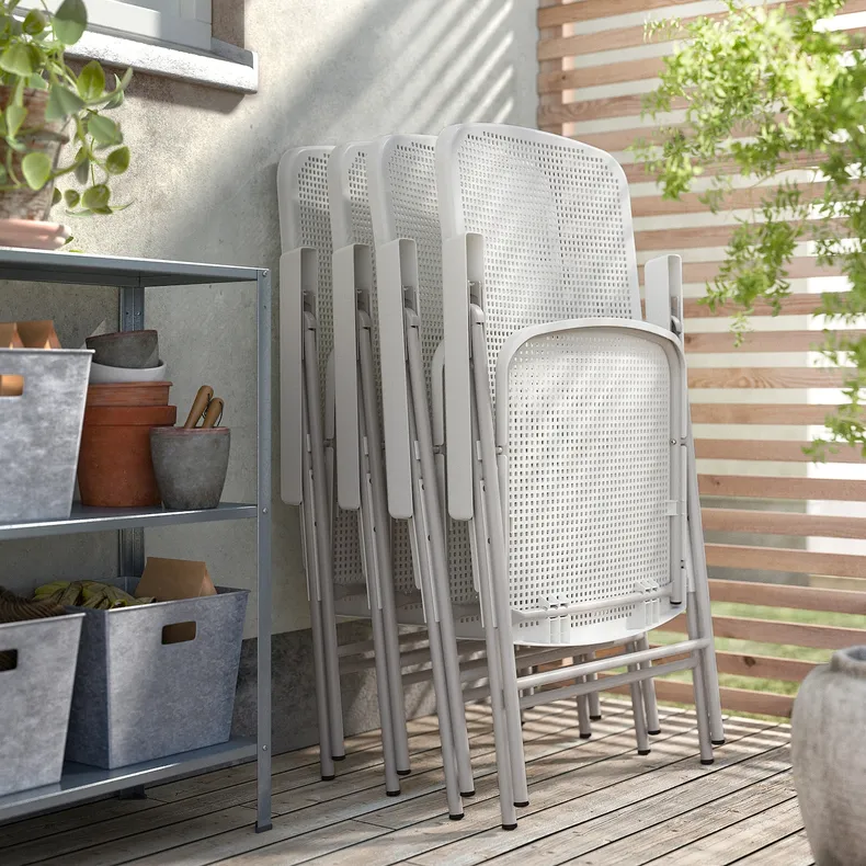 IKEA TORPARÖ ТОРПАРЕ, крісло з відкидною спинкою, вуличне, білий/сірий 205.378.54 фото №3