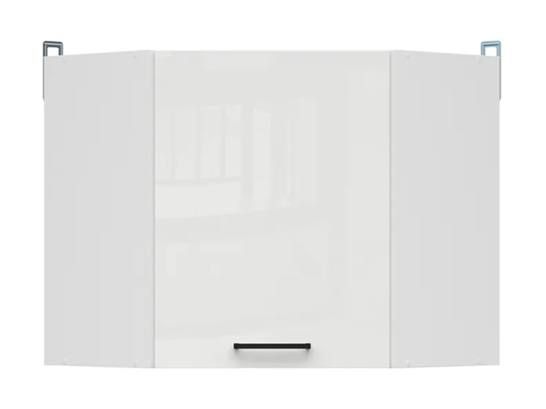 BRW Угловой верхний кухонный шкаф Junona Line 60 см левый/правый мел глянец, белый/мелкозернистый белый глянец GNWU/57_LP-BI/KRP фото №1