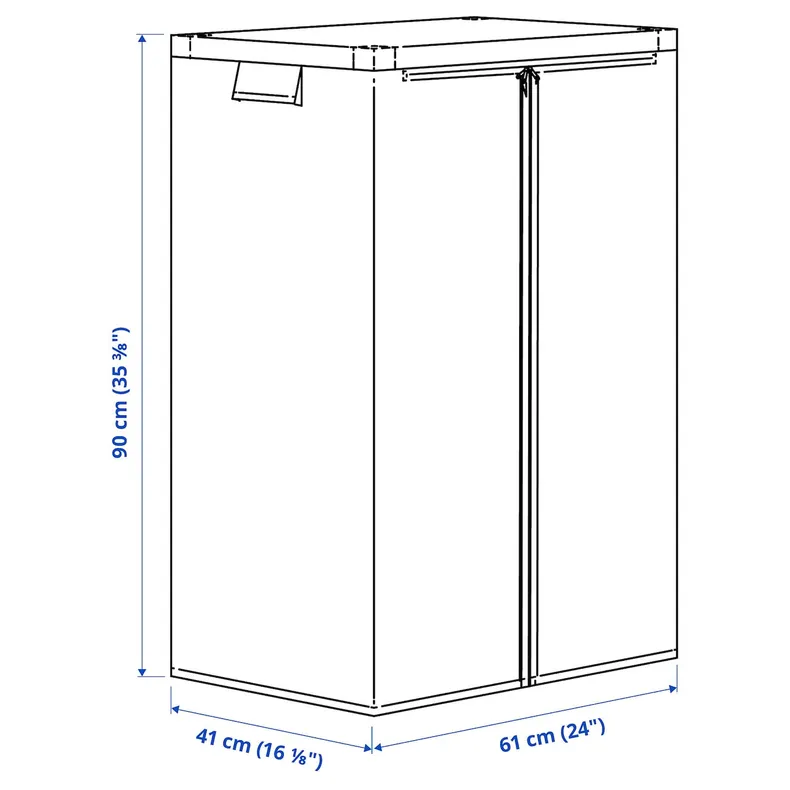 IKEA JOSTEIN ЙОСТЕЙН, чехол, прозрачный / внутренний / наружный, 61x41x90 см 505.215.83 фото №4