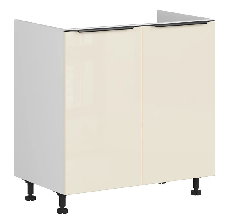 BRW Sole L6 80 см двухдверный кухонный шкаф под мойку магнолия жемчуг, альпийский белый/жемчуг магнолии FM_DK_80/82_L/P-BAL/MAPE фото №2