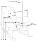 Кресло-качалка HALMAR BOTAS, серый фото thumb №11