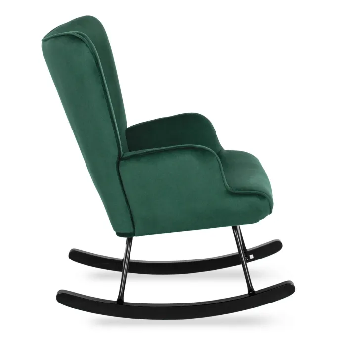 Кресло-качалка бархатное MEBEL ELITE ELIS Velvet, Зеленый фото №9