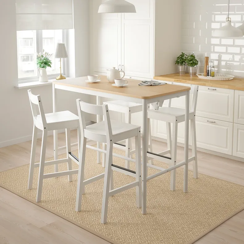 IKEA TOMMARYD ТОММАРЮД, стіл, дубовий шпон, тонований білим / білим, 130x70x105 см 693.874.95 фото №2