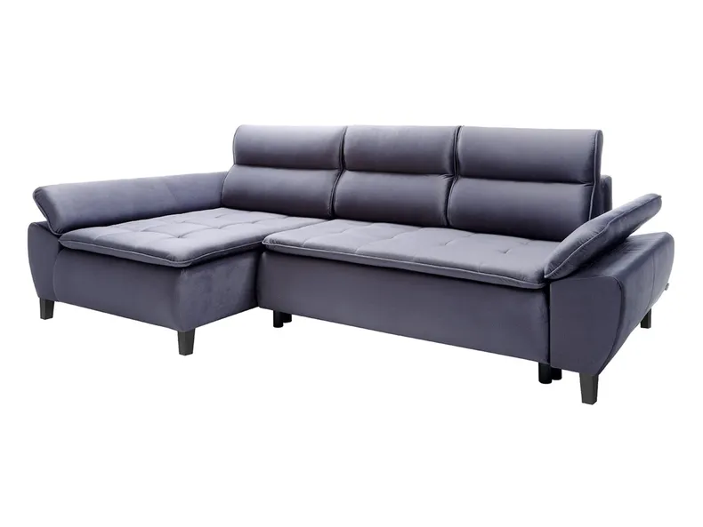BRW Кутовий розкладний диван Faro з ящиком для зберігання велюровий синій, Моноліт 97 NA-FARO-L-G1_B842DD фото №2
