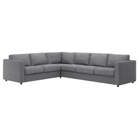IKEA VIMLE ВИМЛЕ, 5-местный угловой диван, Lejde серо-черный 194.344.56 фото