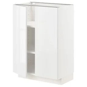 IKEA METOD МЕТОД, напольный шкаф с полками / 2дверцами, белый / Рингхульт белый, 60x37 см 994.629.02 фото