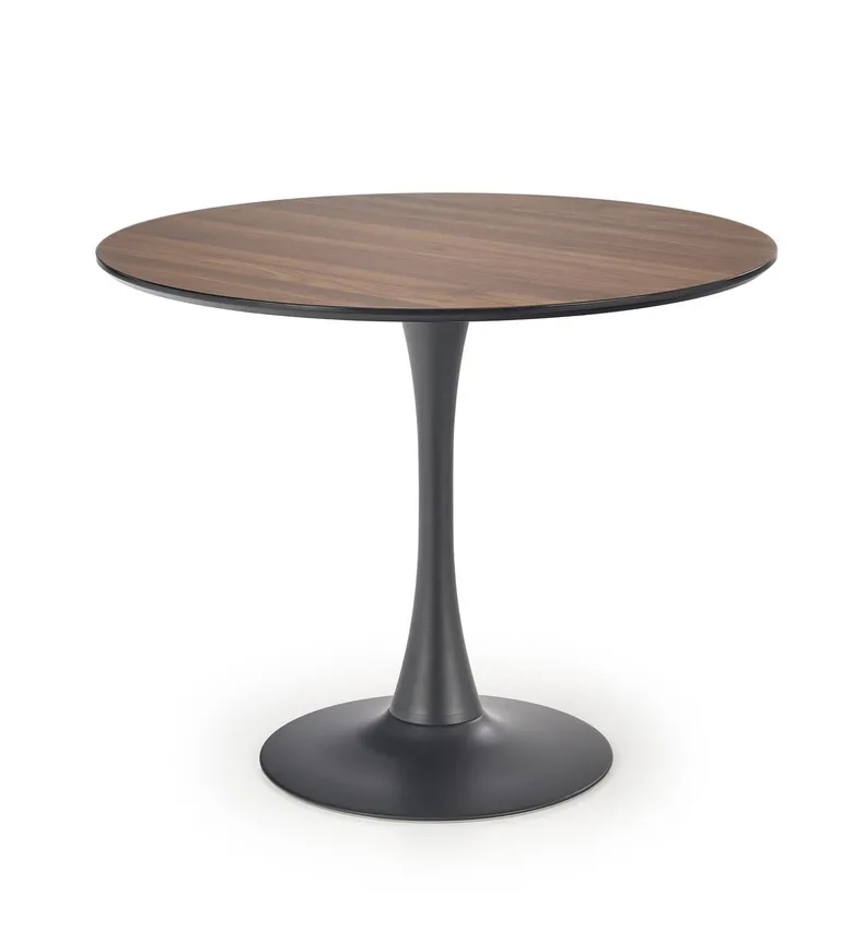 Кухонний стіл HALMAR OLMO 90x90 см, горіх / чорний фото №1