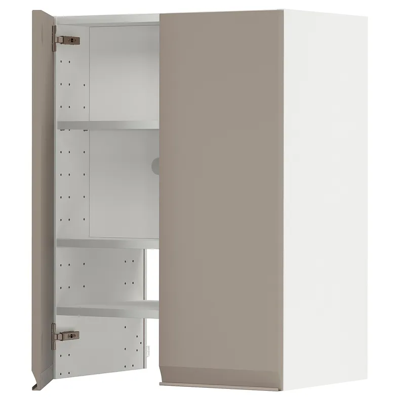 IKEA METOD МЕТОД, навесной шкаф д / вытяжки / полка / дверь, белый / матовый темно-бежевый, 60x80 см 195.045.43 фото №1