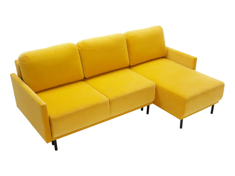 BRW двосторонній кутовий диван Solo розкладний з ящиком для зберігання велюровий жовтий, Соло 257 NA-SOLO-G1_B157C8 фото №2
