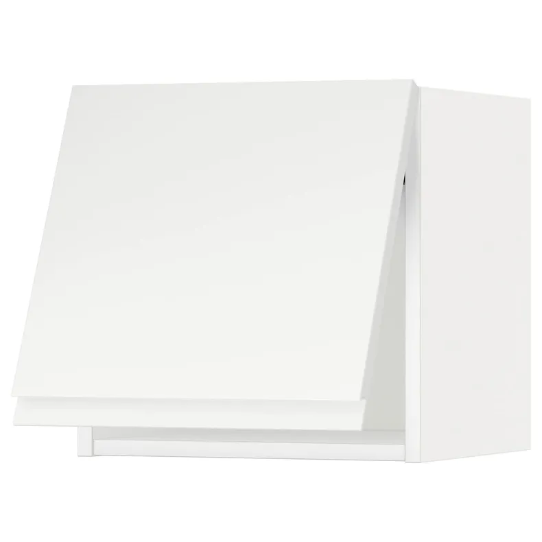 IKEA METOD МЕТОД, горизонтальный навесной шкаф, белый / Воксторп матовый белый, 40x40 см 093.917.87 фото №1