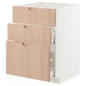 IKEA METOD МЕТОД / MAXIMERA МАКСИМЕРА, напольн шк п-мойку+3фрнт пнл / 2ящ, белый / светлый бамбук, 60x60 см 093.302.56 фото thumb №1