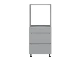BRW Кухонный шкаф Iris 60 см для встроенного духового шкафа с ящиками ferro, гренола серый/ферро FB_DPS_60/143_2SMB/SMB-SZG/FER фото