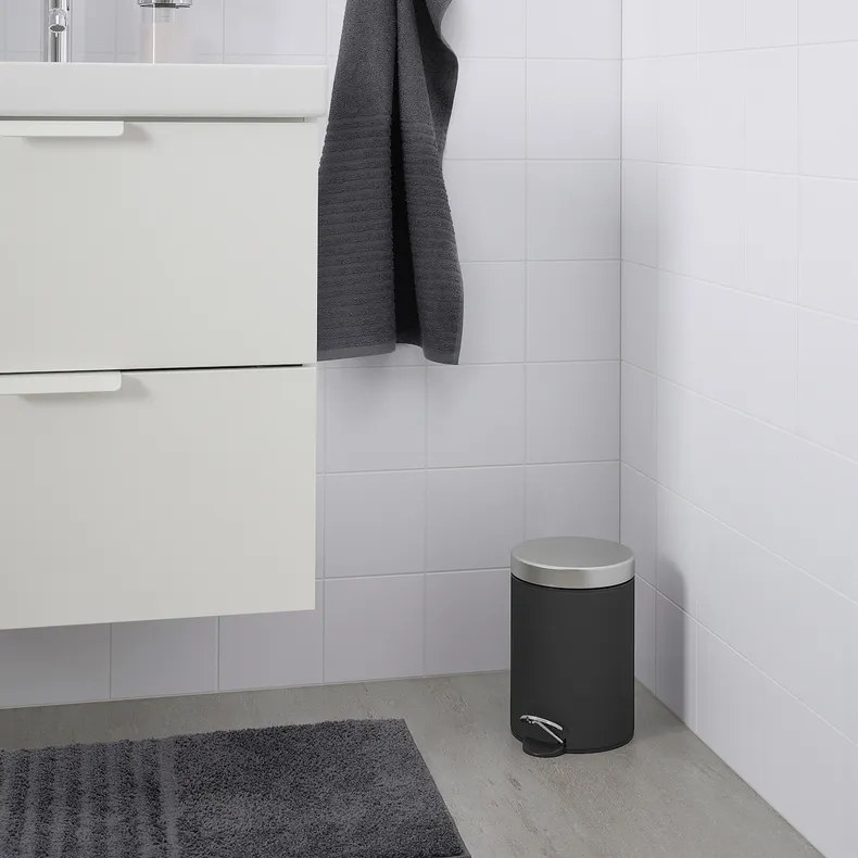 IKEA EKOLN ЕКОЛЬН, кошик для сміття, темно-сірий, 3 л 404.939.10 фото №2