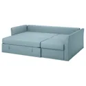 IKEA HOLMSUND ХОЛЬМСУНД, кутовий диван-ліжко, ОРРСТА світло-синій 292.282.05 фото thumb №1