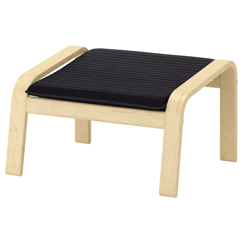 IKEA POÄNG ПОЕНГ, крісло та підставка для ніг, березовий шпон / КНІСА чорний 194.842.05 фото №5