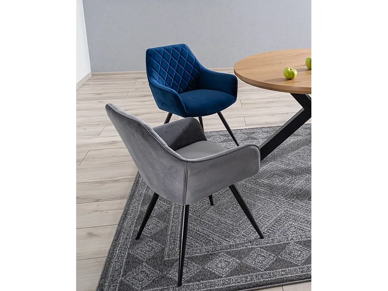 Кухонный стул SIGNAL LINEA Velvet, Bluvel 86 - темно-синий фото №5