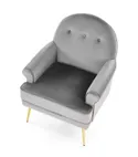 Крісло м'яке HALMAR SANTI сірий/золотий фото thumb №11
